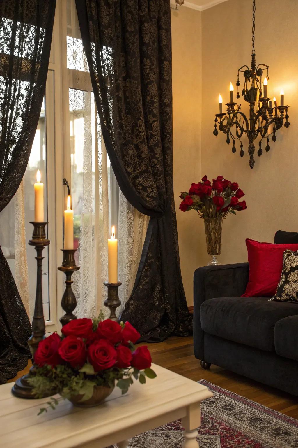 Elevate your ambiance with Gothic refinement for a sophisticated Halloween presentation.