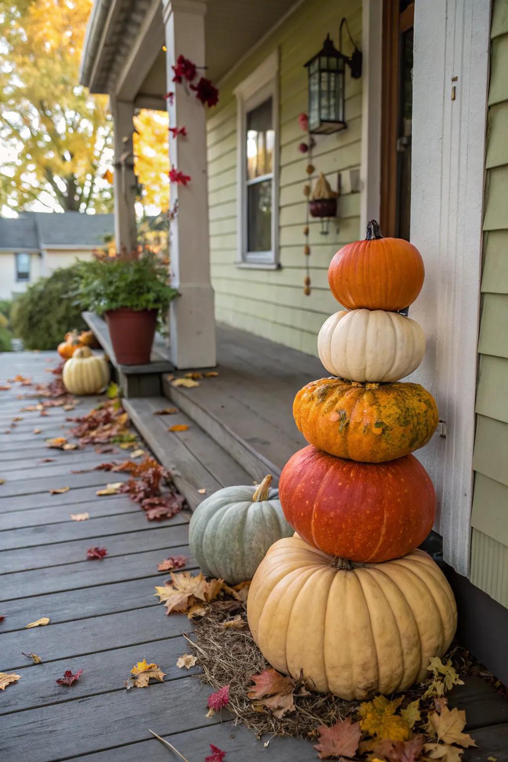 A collection of various round guards creating an attractive fall focal point.