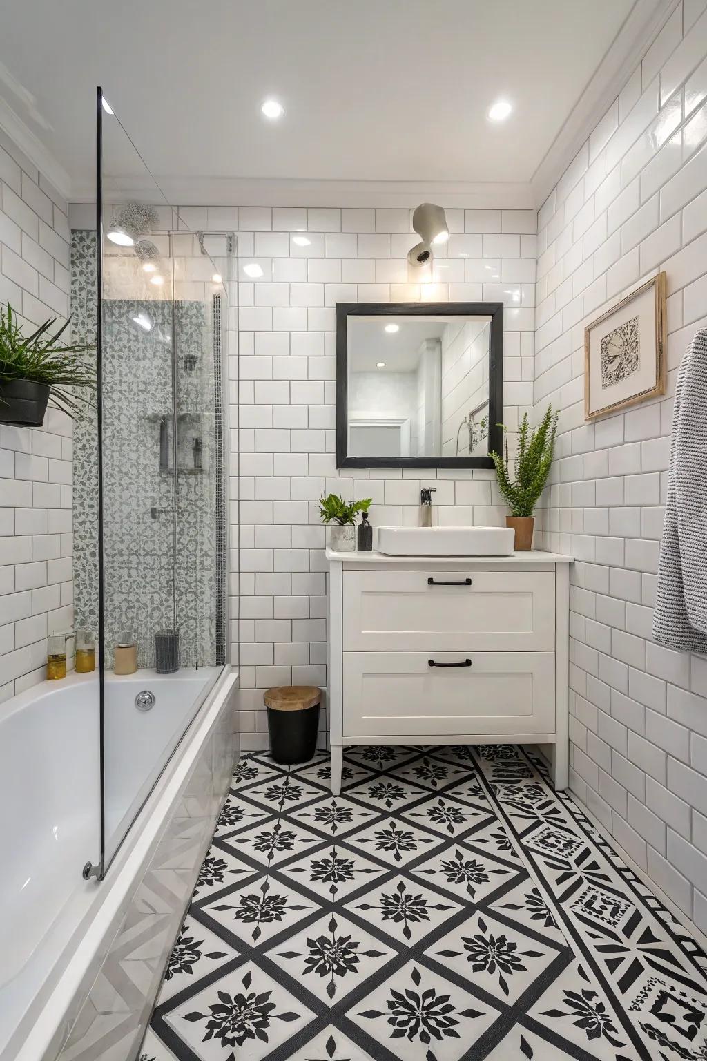 A striking monochrome color scheme remains ageless.