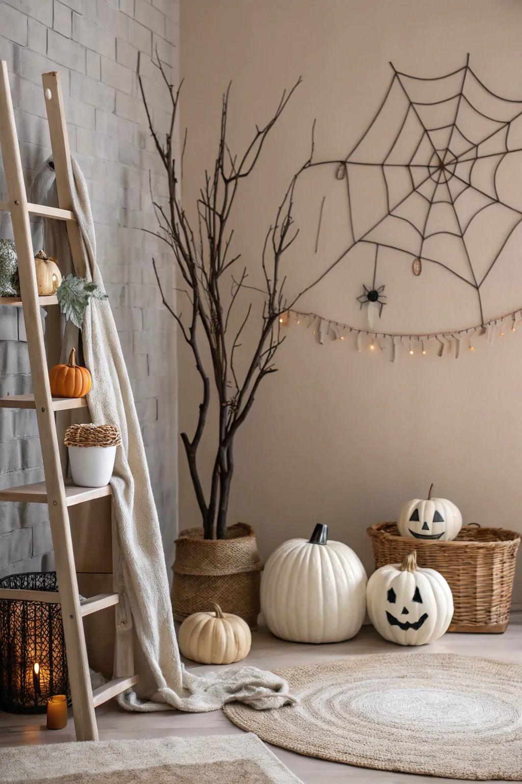 Achieve subtle spookiness through minimalist Halloween decor.