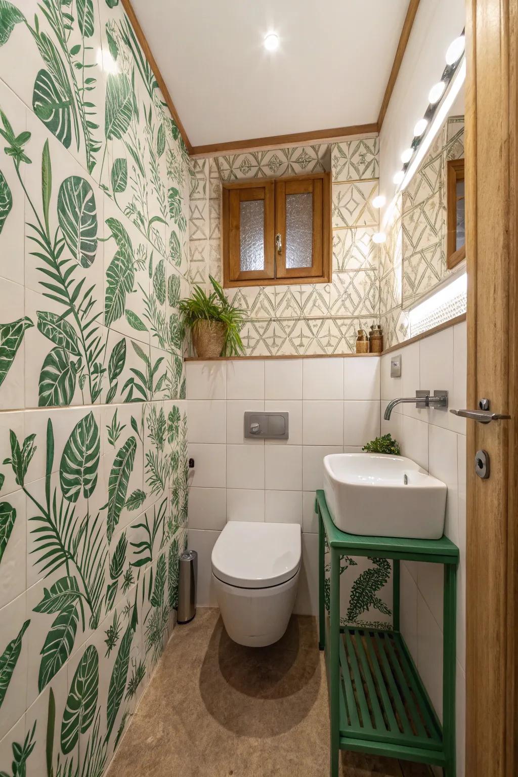 Botanical designs bring nature into your bathroom space.