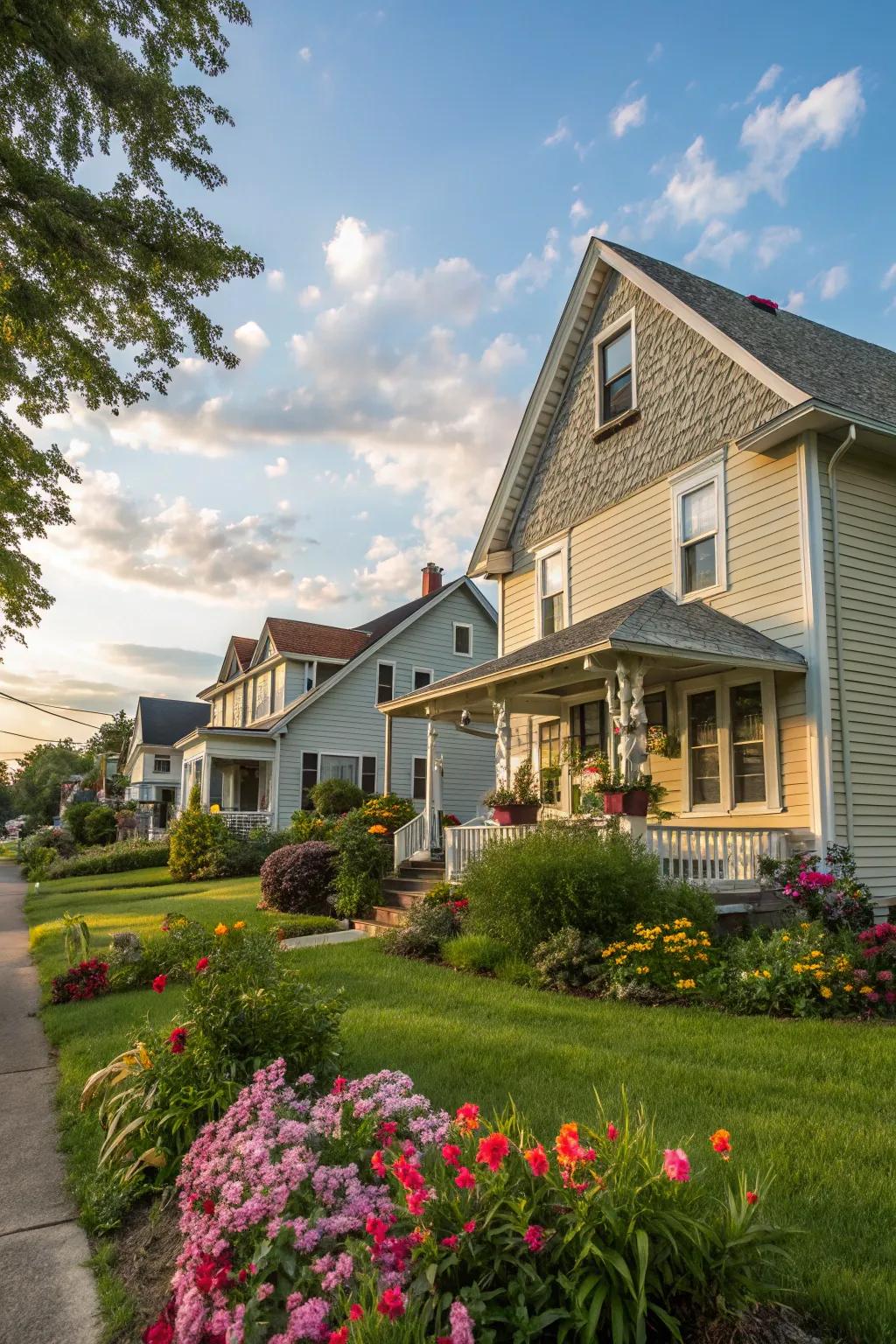 Textured plastic siding offers durability and style.