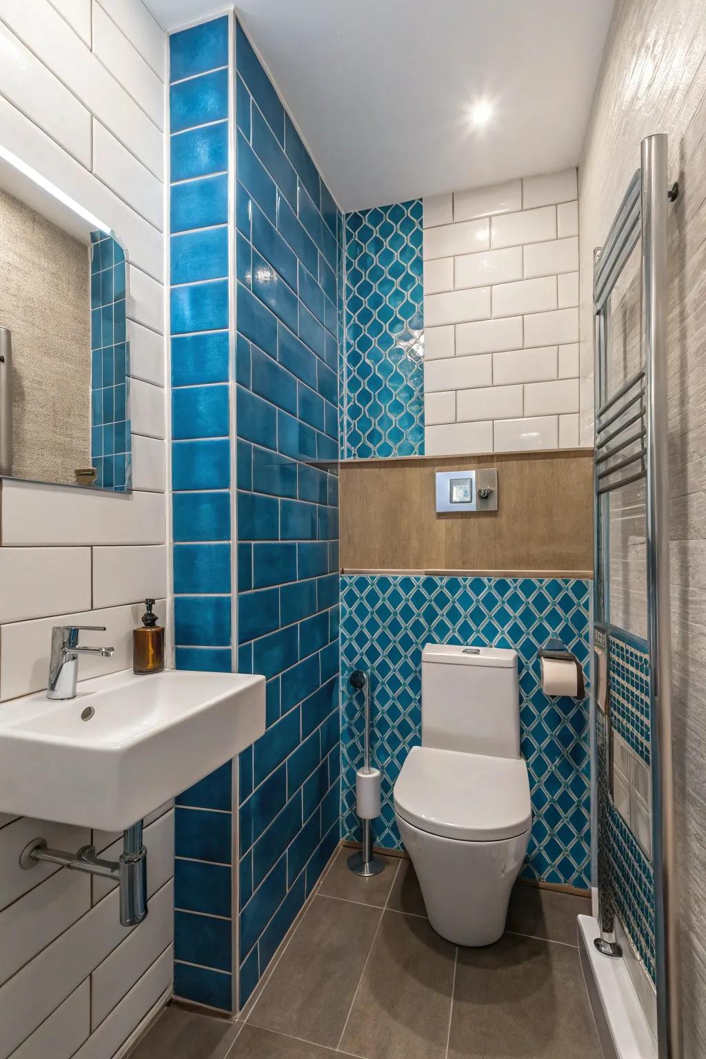 A vibrant feature wall can add a bit of flair and vibrancy.