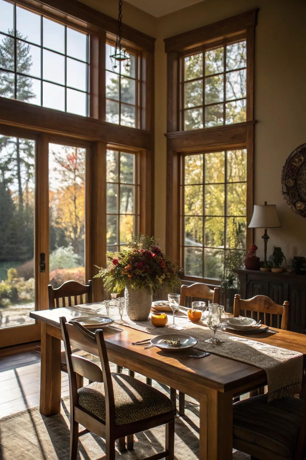 Natural light cultivates a pleasant and welcoming dining setting.