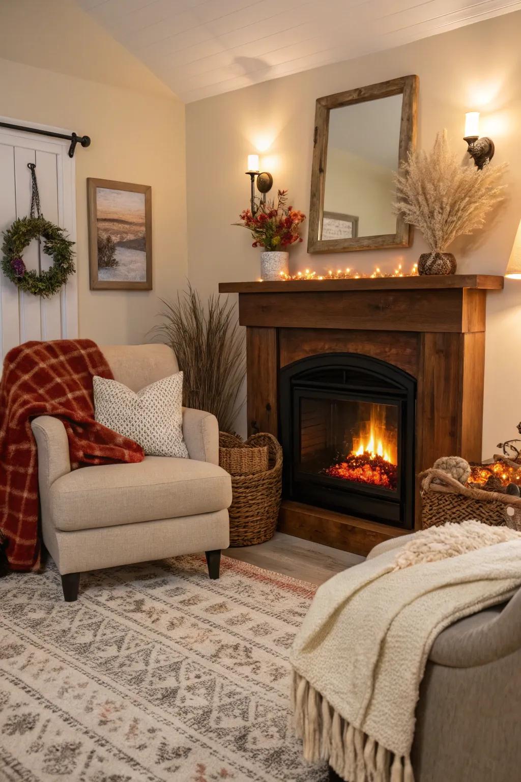 A warm corner encouraging rest and relaxation.