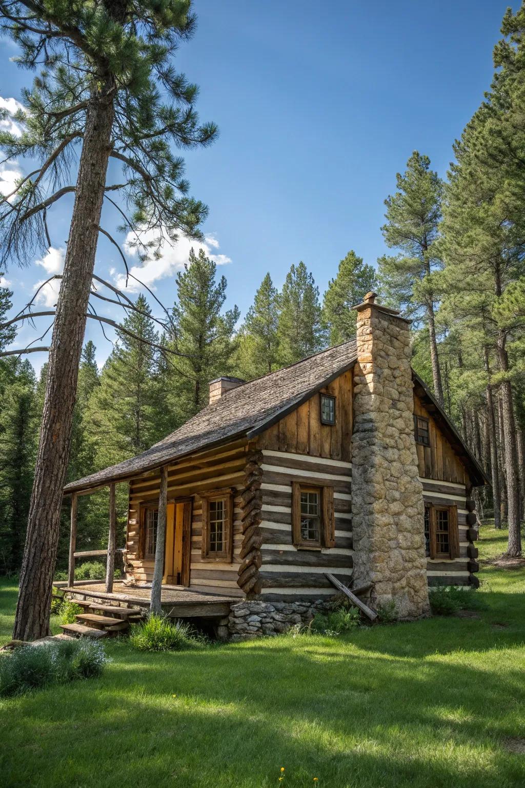 Log siding introduces countryside appeal to any home.