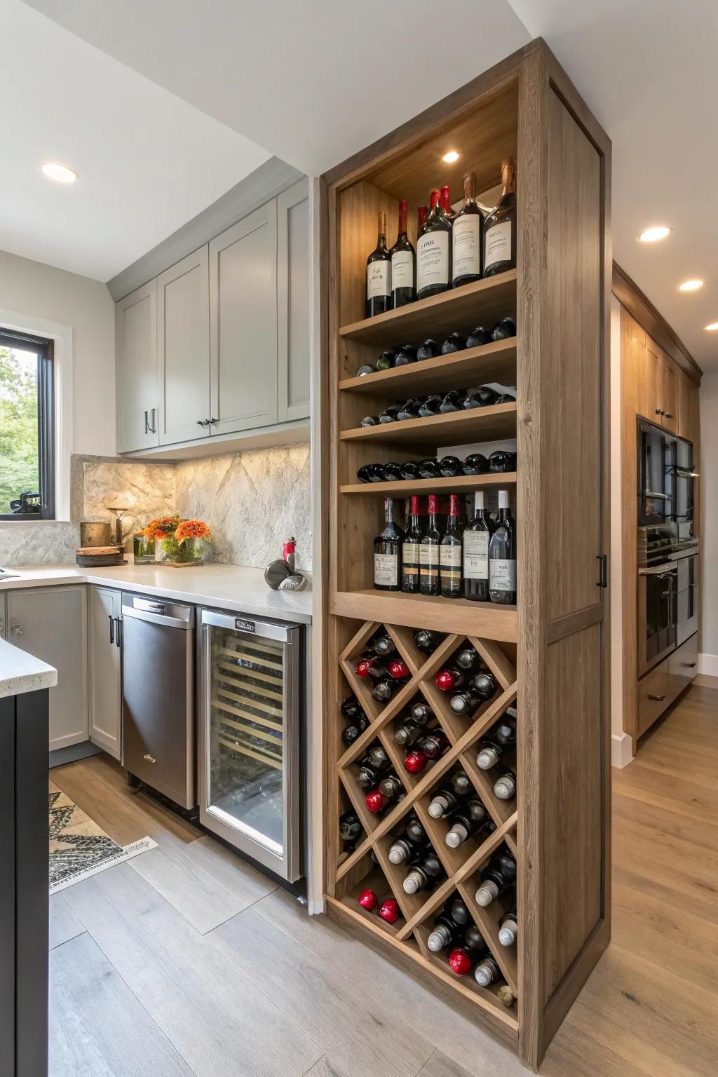 Change a kitchen spot to a wine corner.
