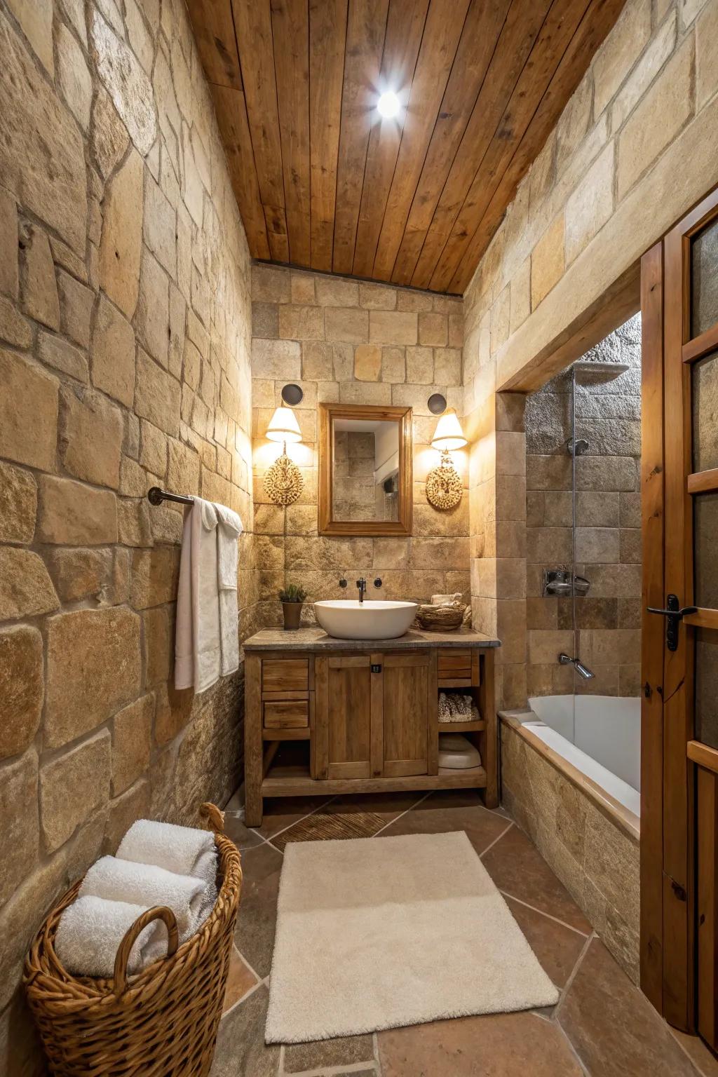 Natural stone tiles add ageless sophistication and warmth.