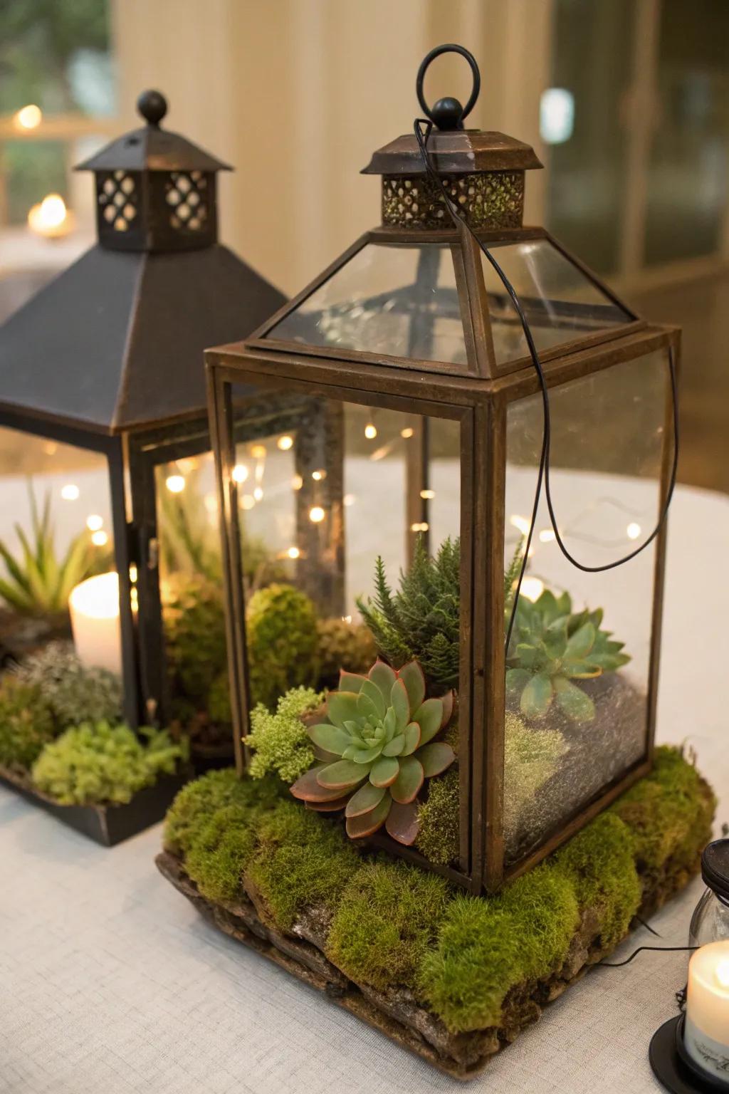 Lanterns designed with spring aspects add sophistication to any space.