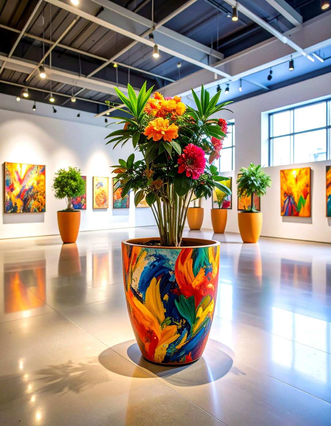 Abstract Painted Pot Artistic Expression - 20 Painted Pot Ideas