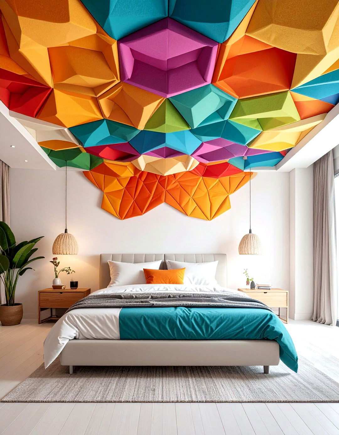 Acoustic Panel Ceiling for Quiet Sleep - 20 Bedroom Ceiling Ideas