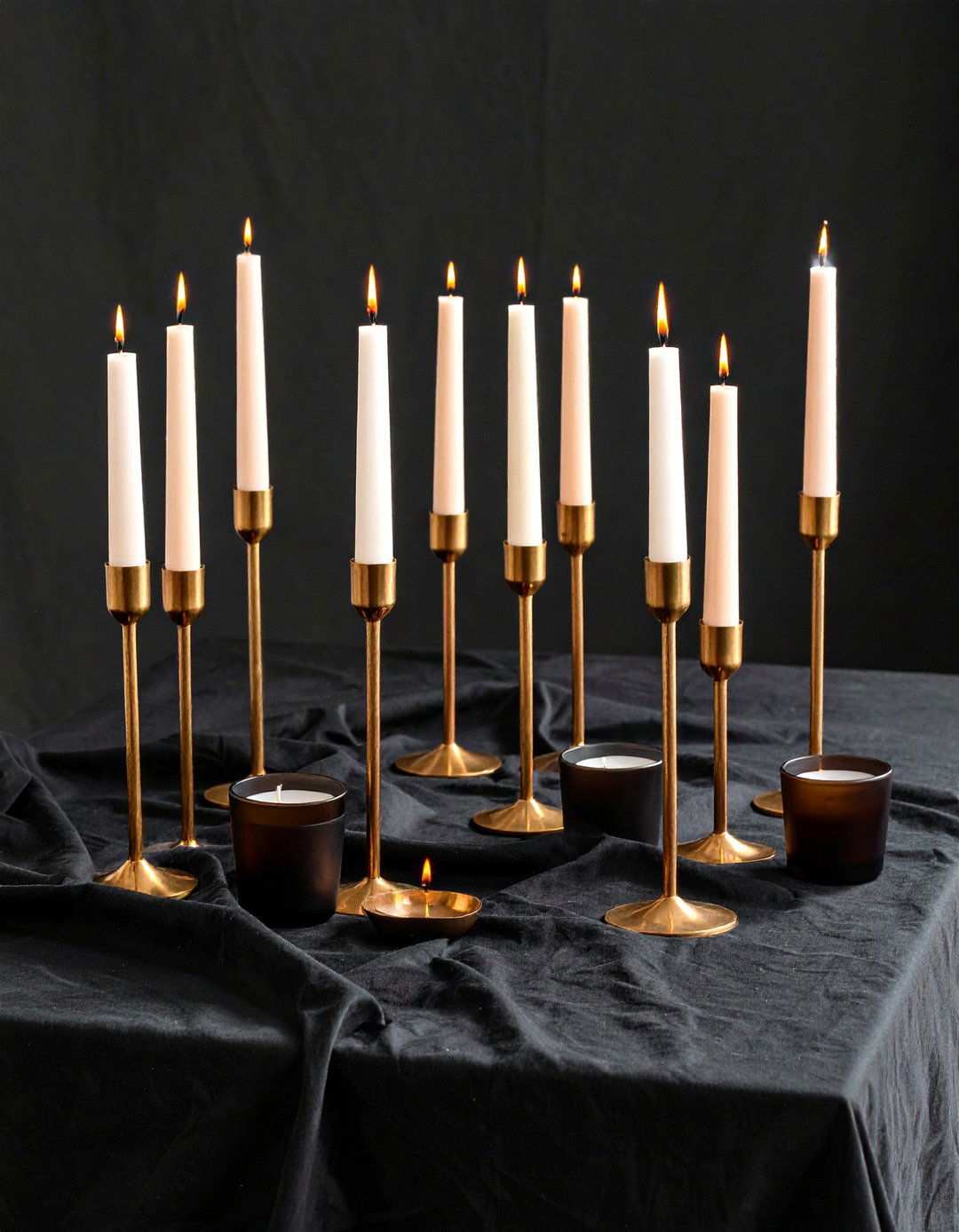 Add Vintage Brass and Glass Candle Holders - 20 Art Deco Wedding Ideas
