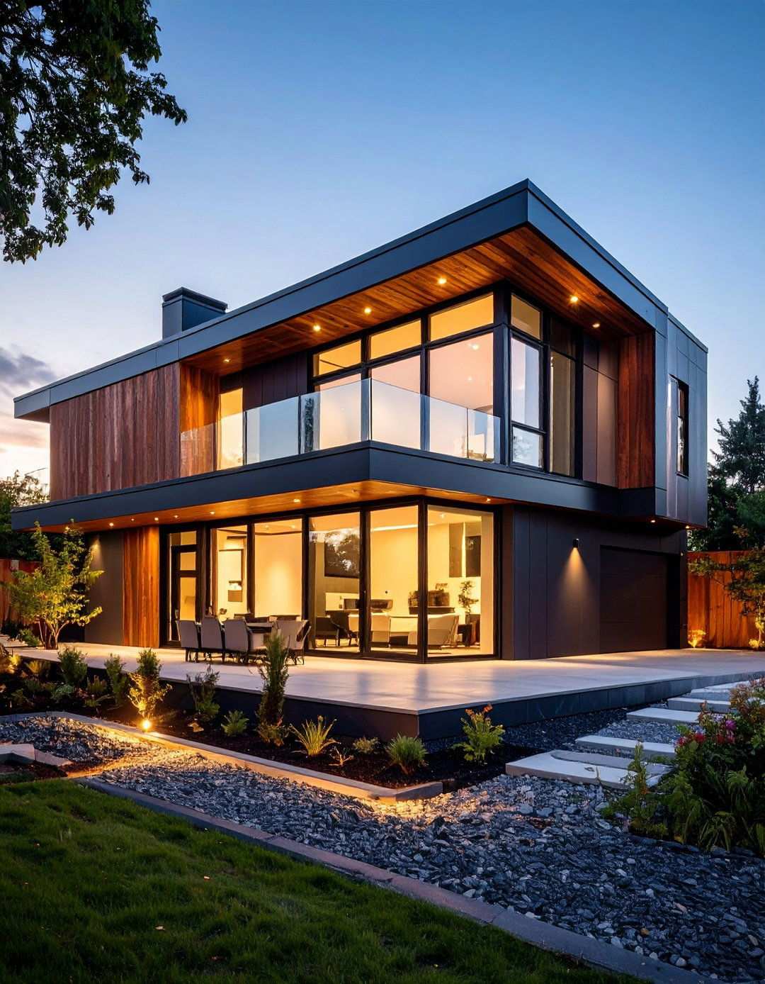 Add Weathered Corten Steel Highlights - 20 Aesthetic House Exterior Ideas