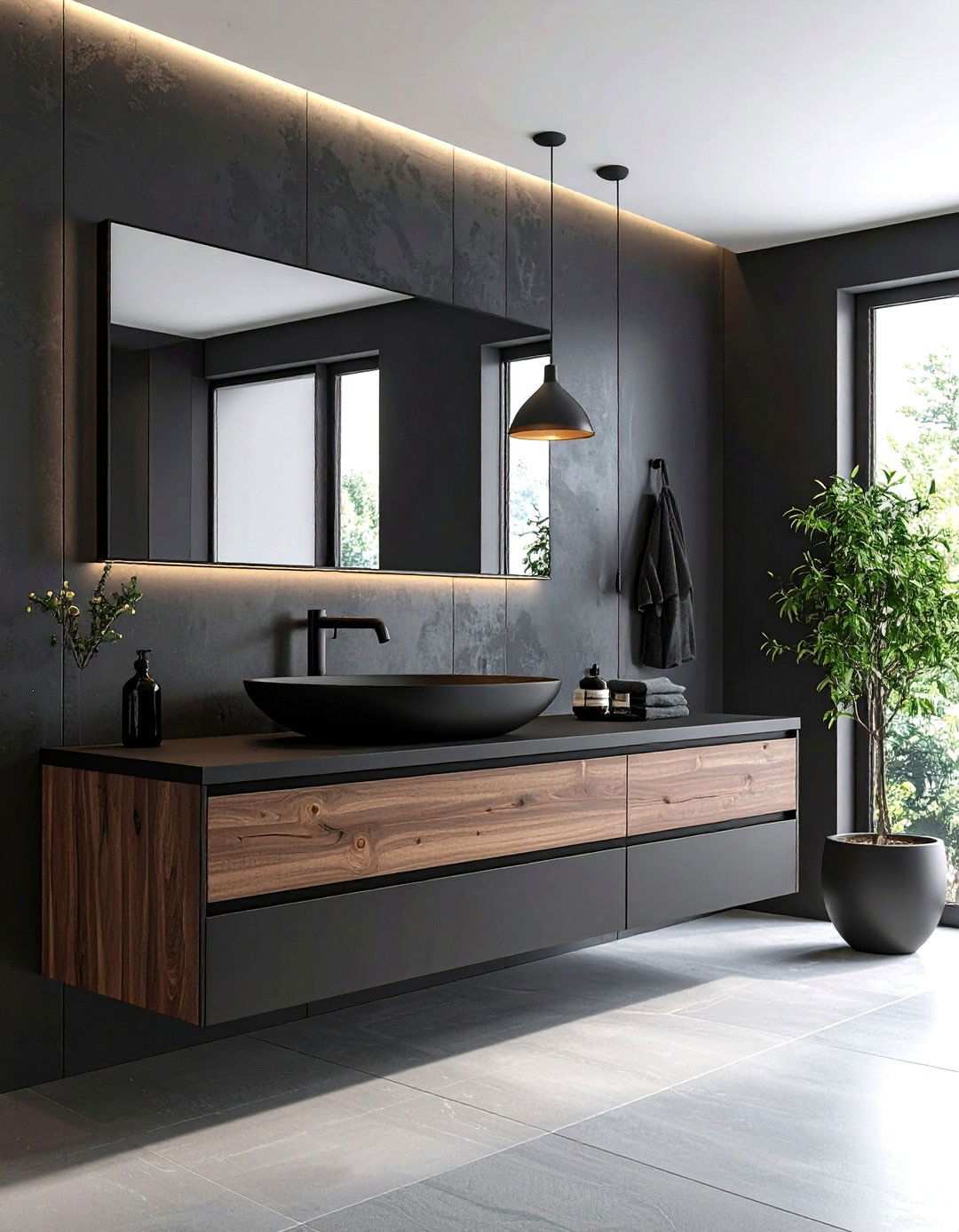 All Black Powder Room Moody Jewel Box - 20 Bathroom With Black Fixtures