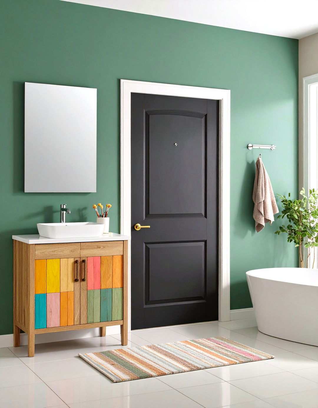 Antique Repurposed Bathroom Door - 20 Bathroom Door Ideas