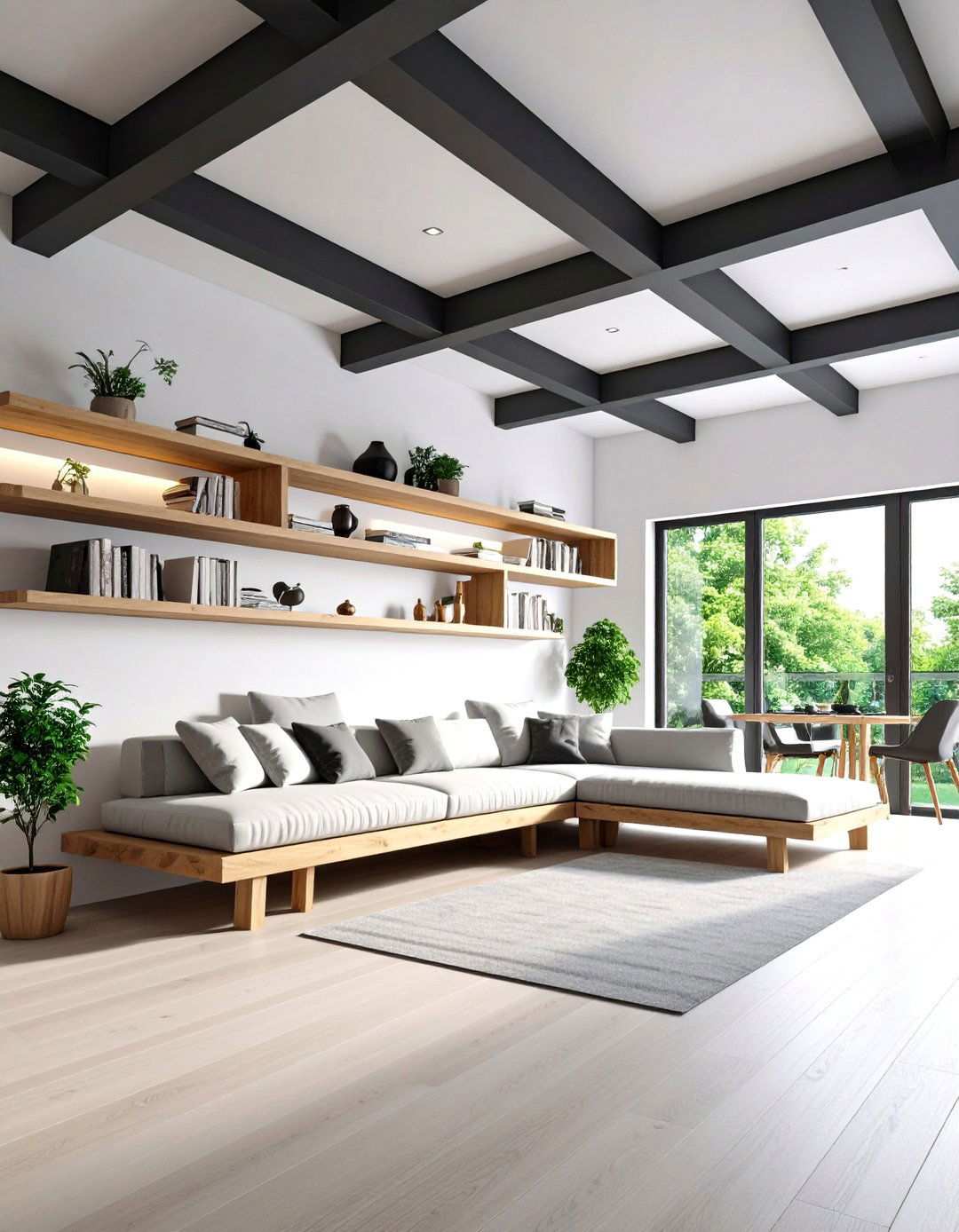 Architectural Lines Take Center Stage - 20 Black and White Living Room Ideas