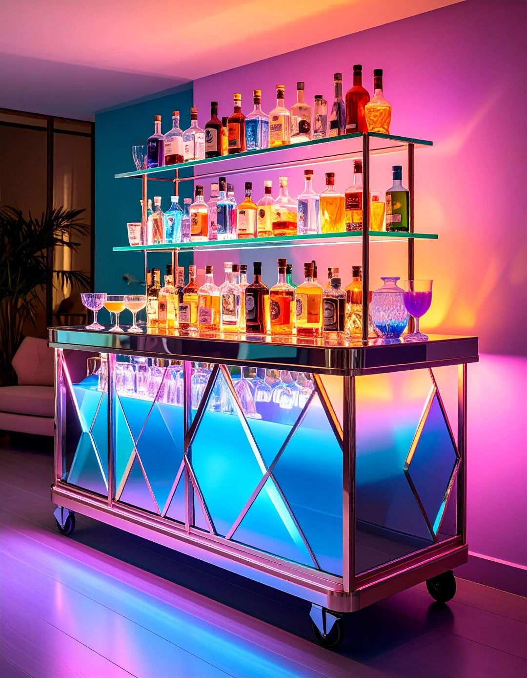 Art Deco Bar Cart and Entertainment Areas - 20 Art Deco Interior Design Ideas