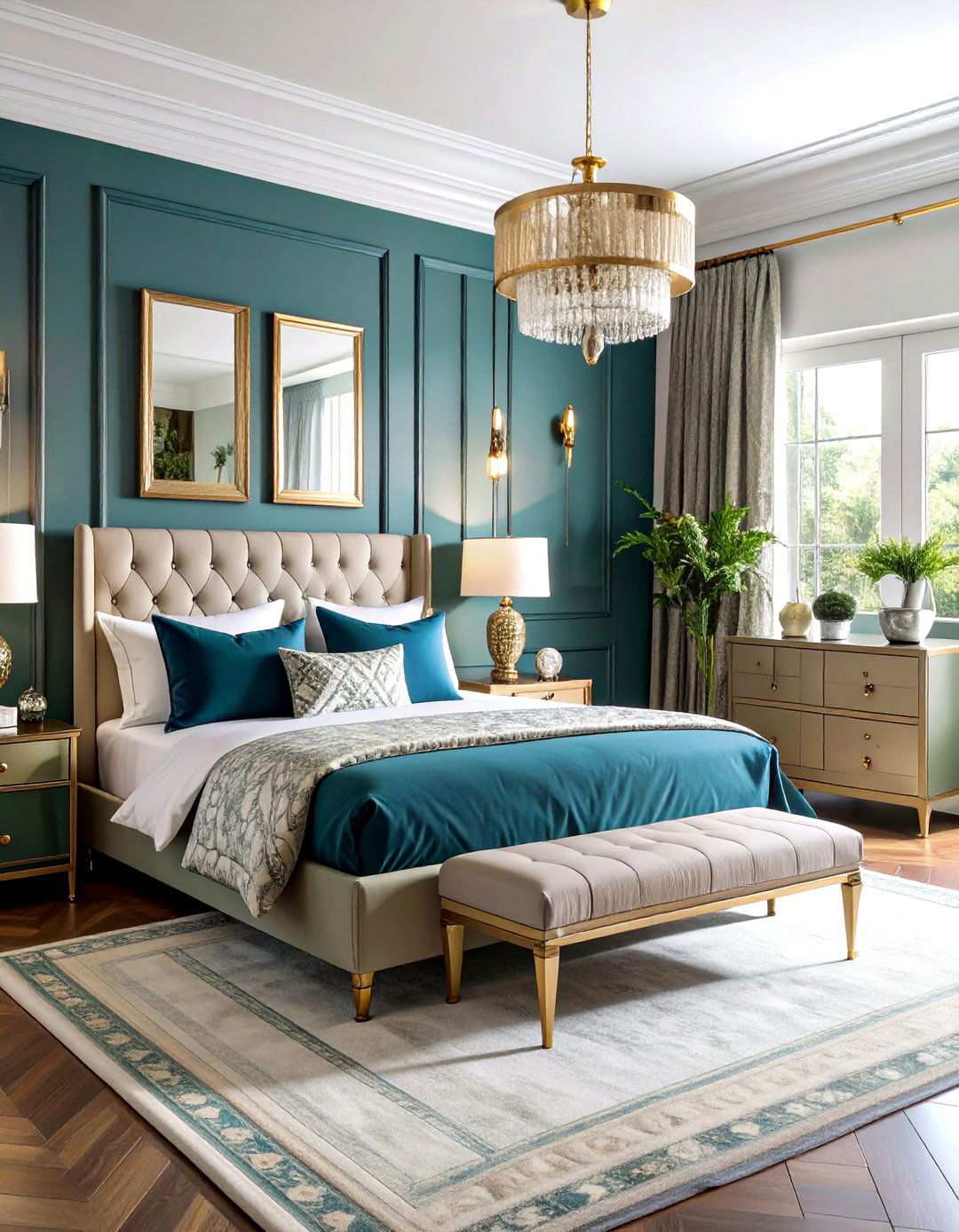 Art Deco Brass and Chrome Metal Accents - 20 Art Deco Bedroom Ideas