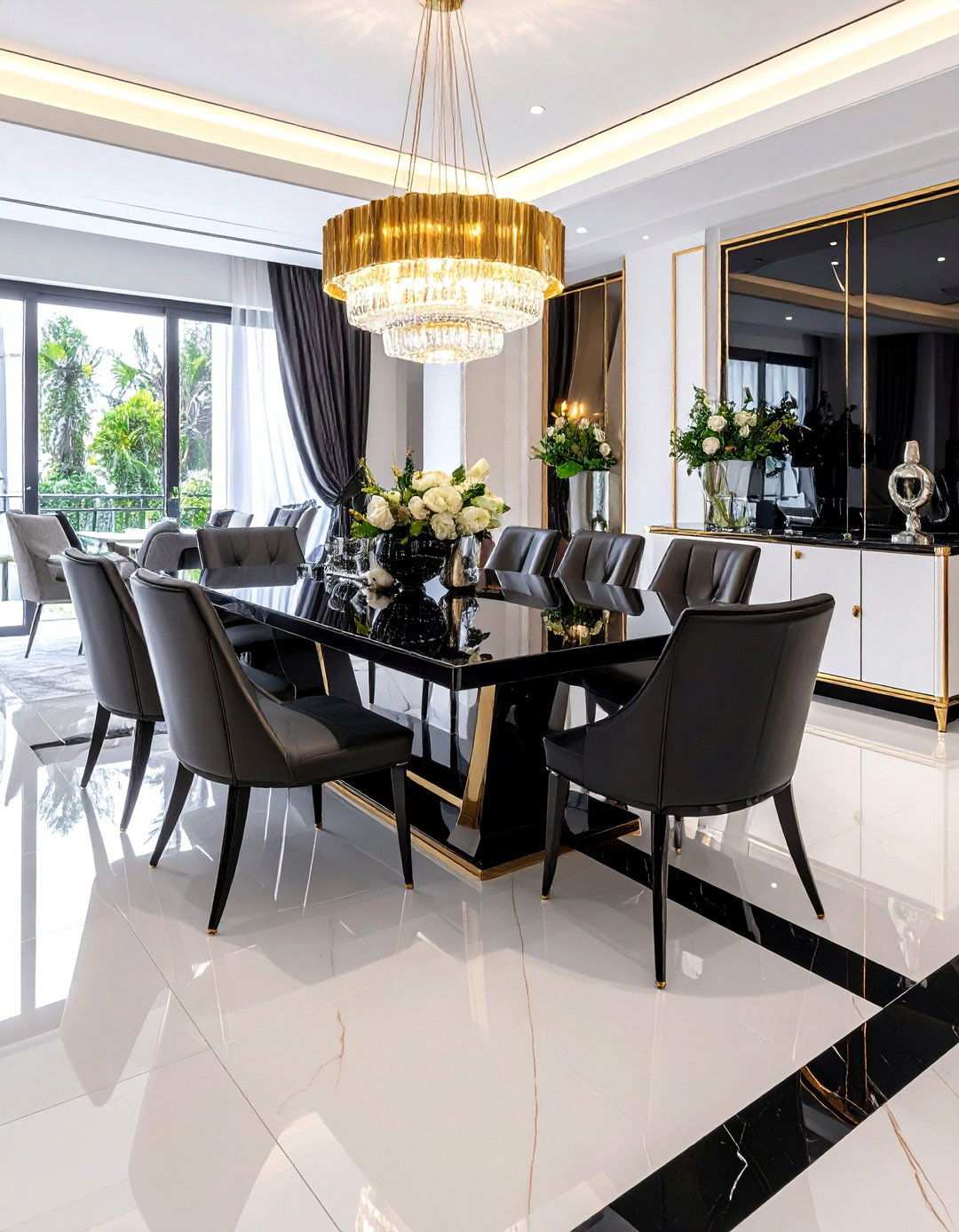 Art Deco Dining Room with High Gloss Lacquered Surfaces - 20 Art Deco Dining Room Ideas