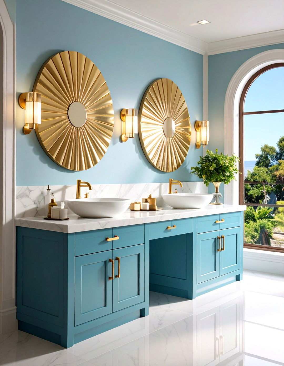 Art Deco Fan Tiles Give Vintage Glamour - 20 Bathroom Tile Ideas