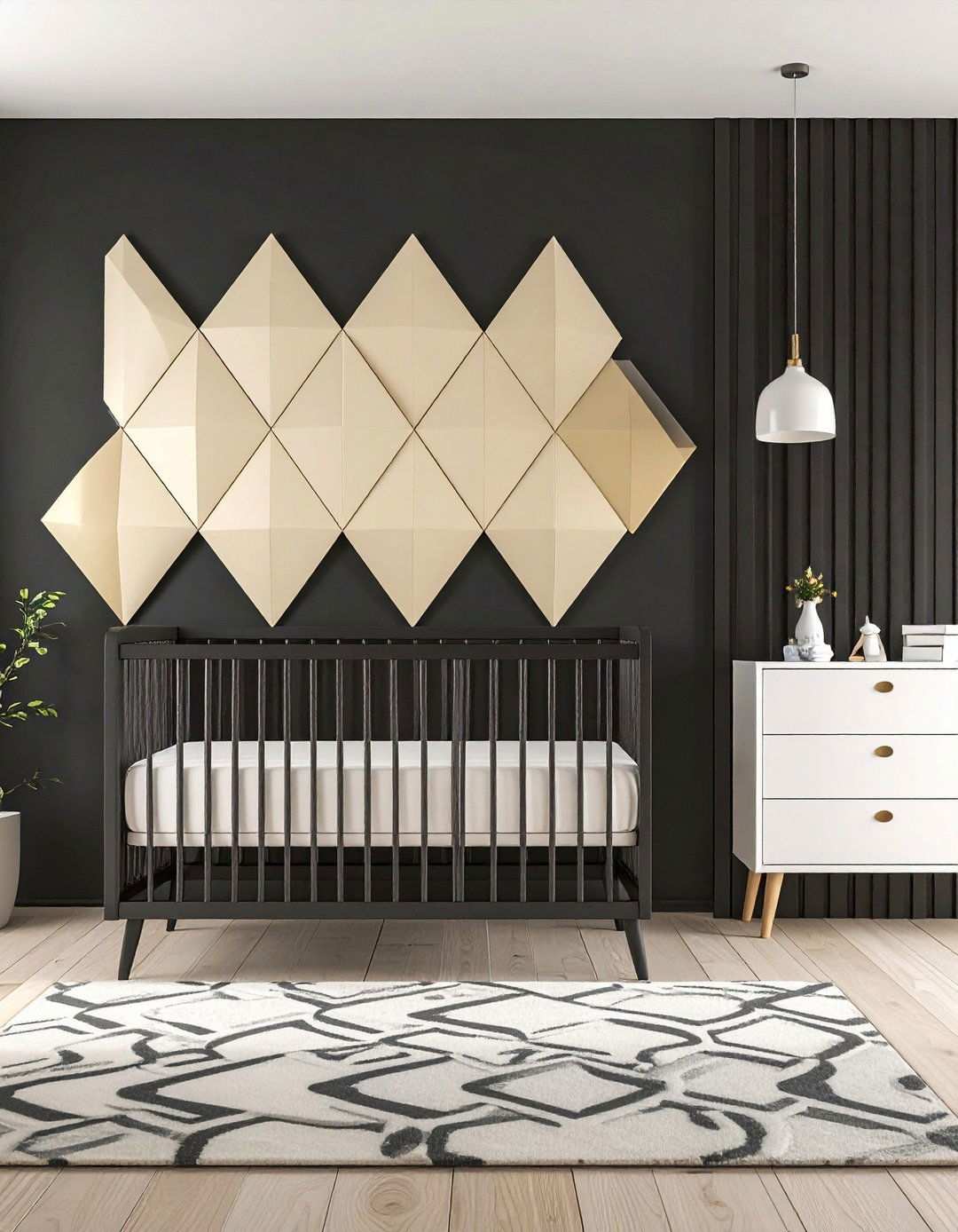 Art Deco Patterned Black Nursery - 20 Black Nursery Ideas