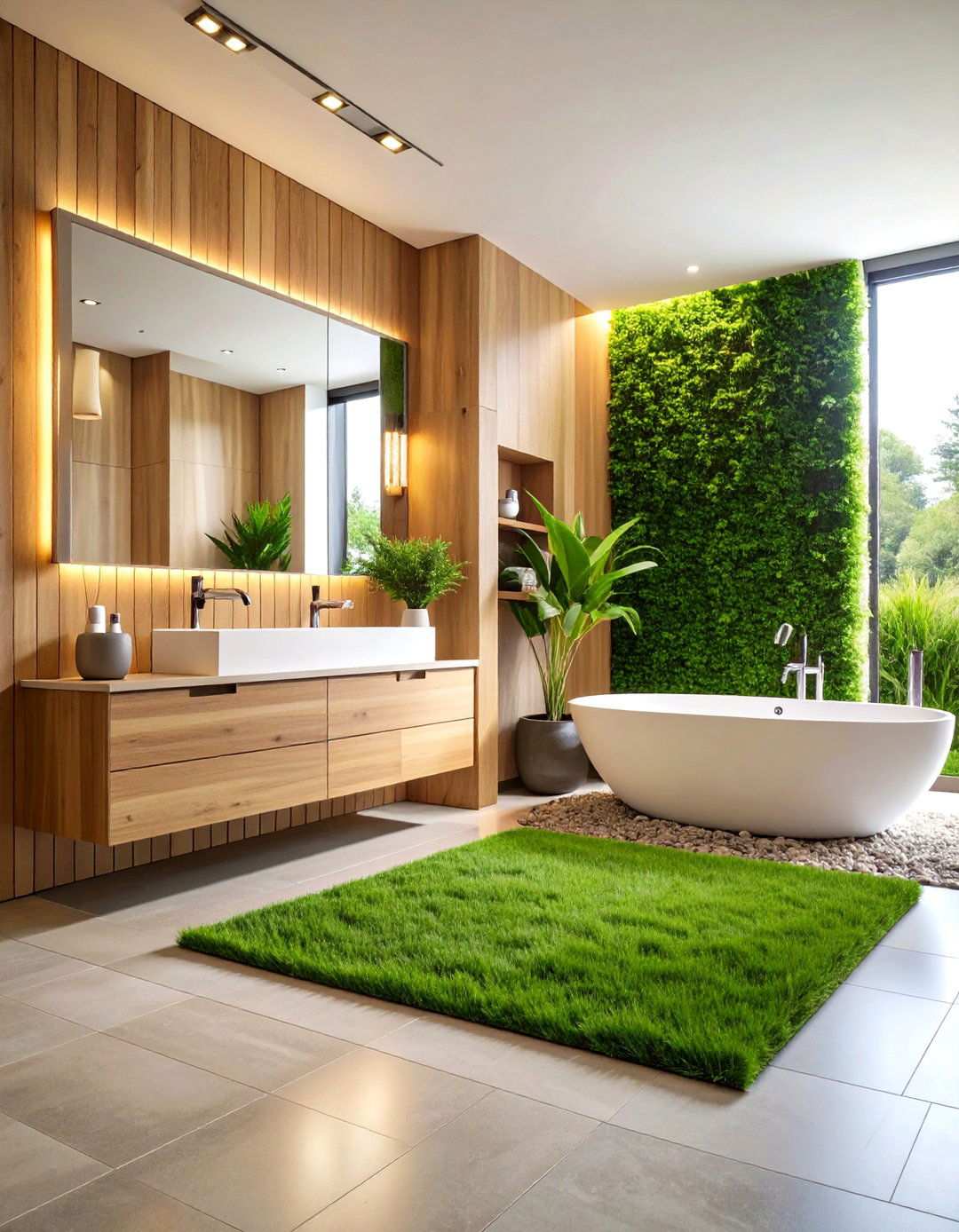 Artificial Grass Wall Bathroom Spa Design - 20 Artificial Grass Wall Design Ideas