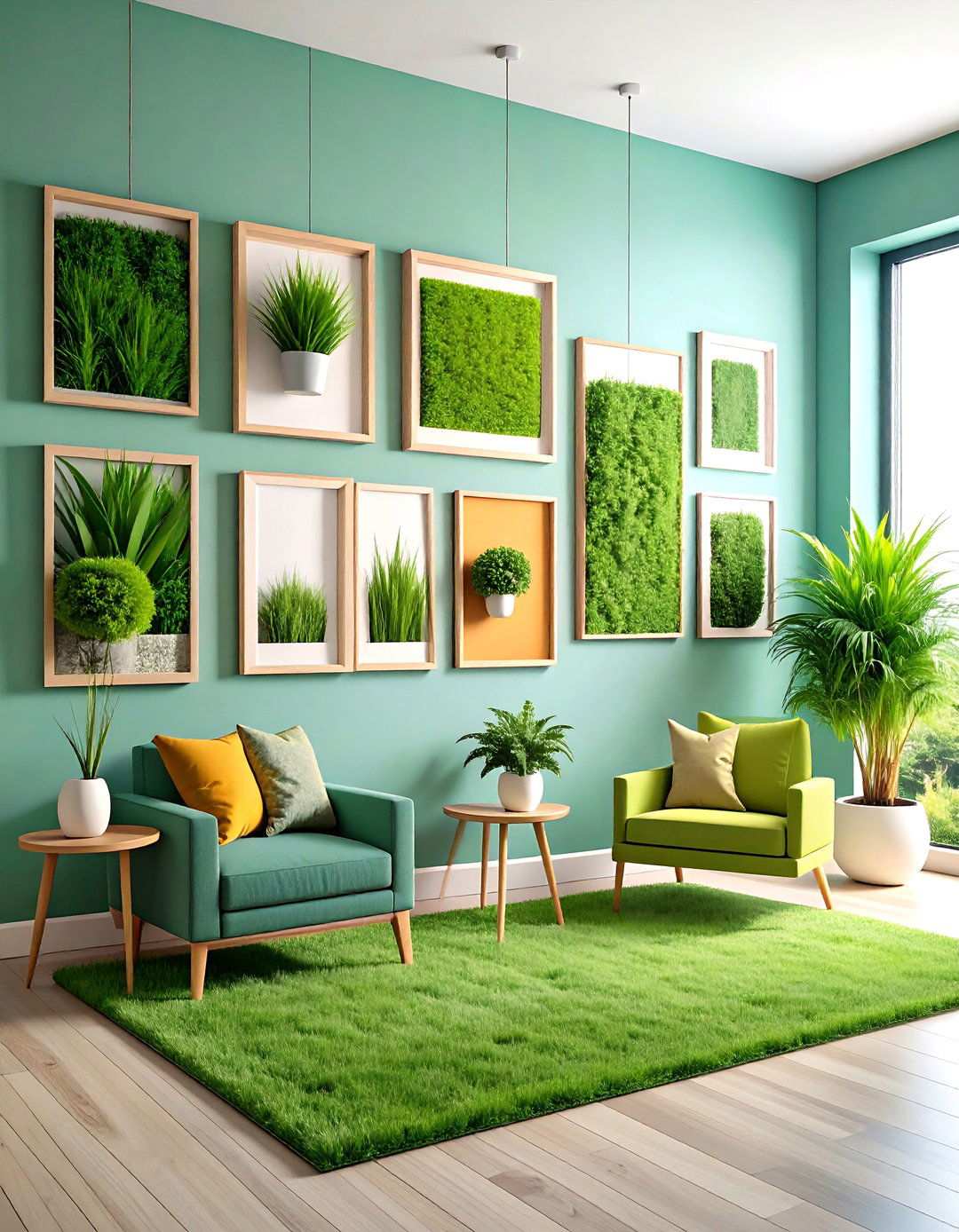 Artificial Grass Wall Framed Artwork Design - 20 Artificial Grass Wall Design Ideas