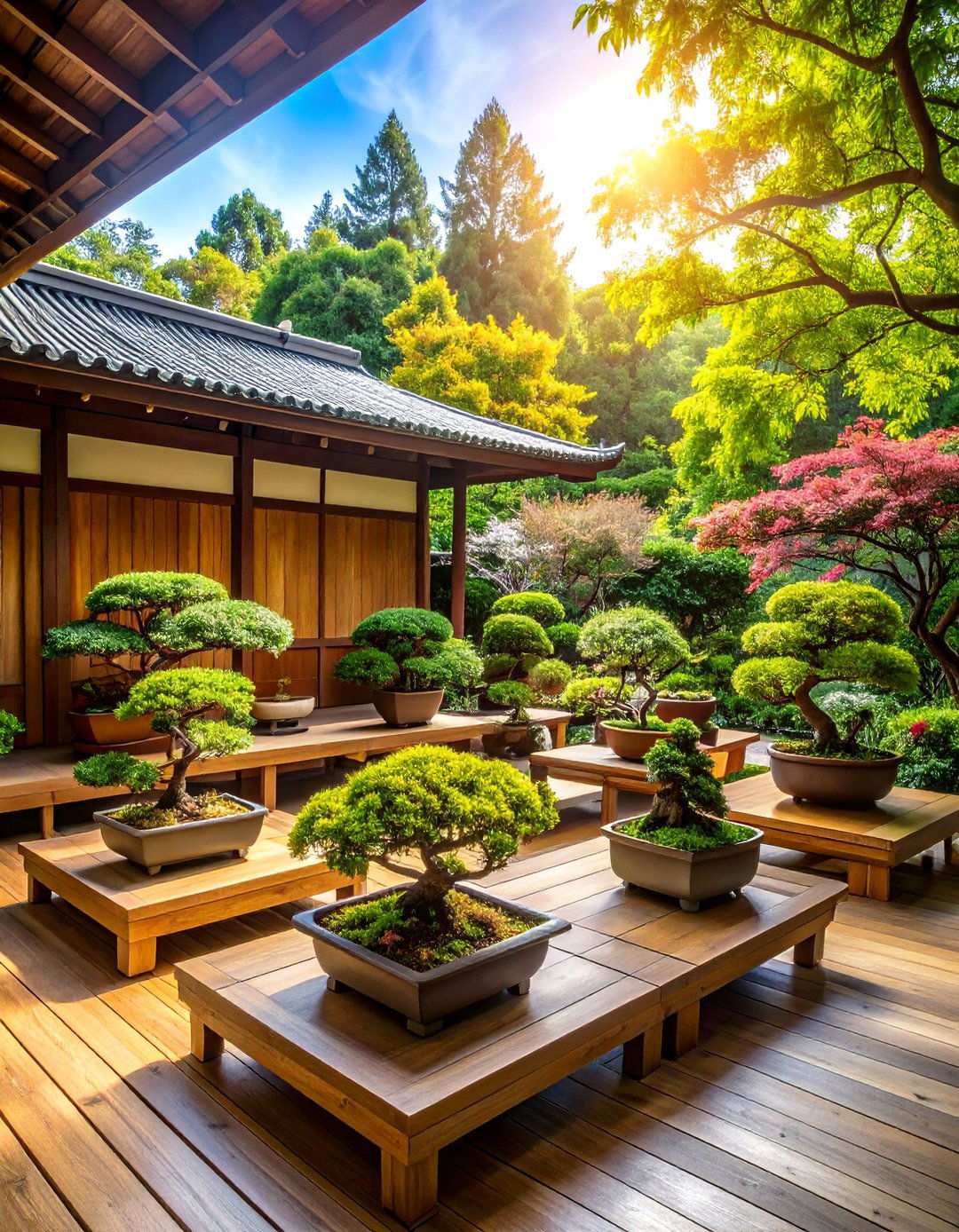 Asian Landscaping Bonsai Display Garden Areas - 20 Asian Landscaping Ideas
