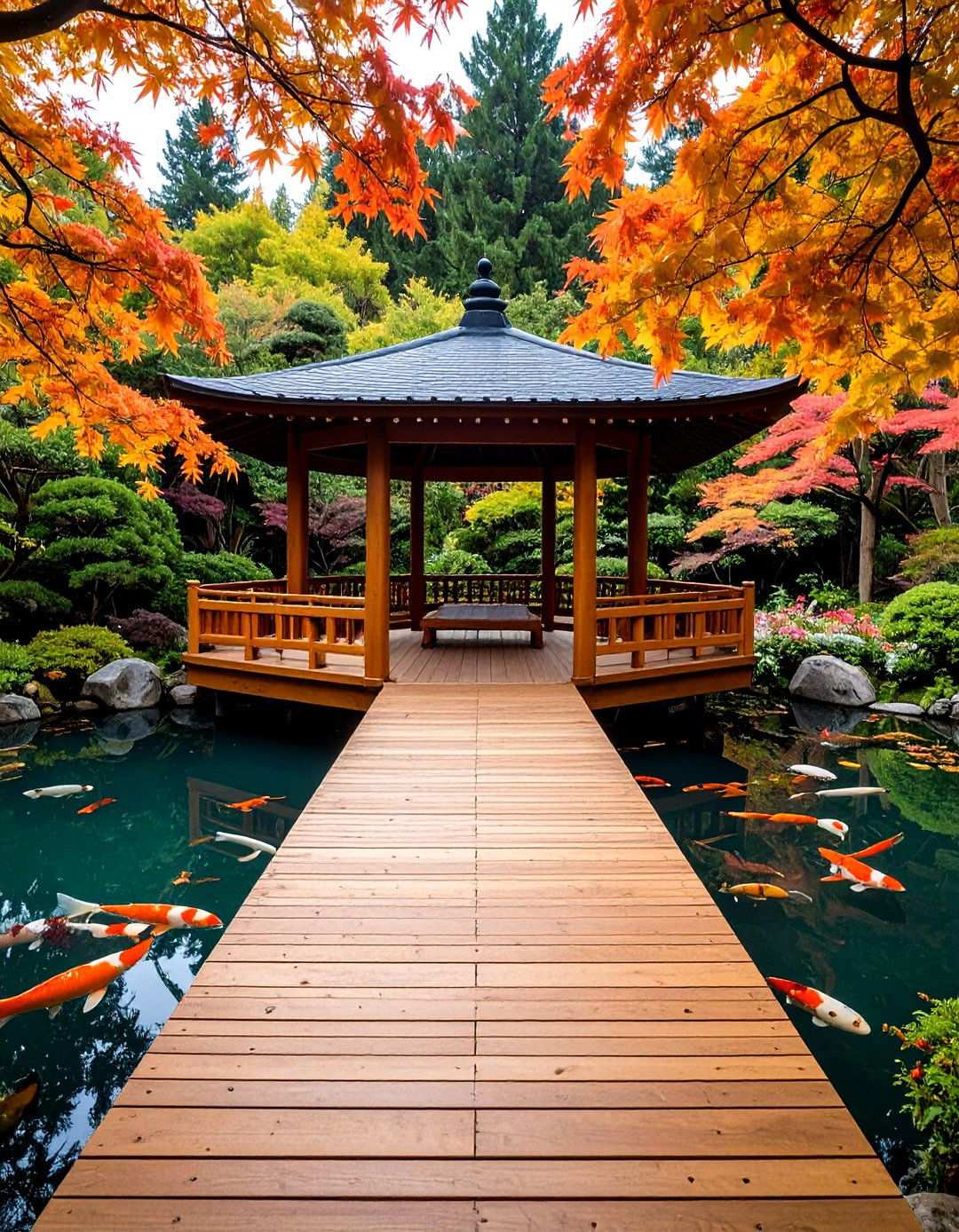 Asian Landscaping Moon Viewing Deck Platform Design - 20 Asian Landscaping Ideas