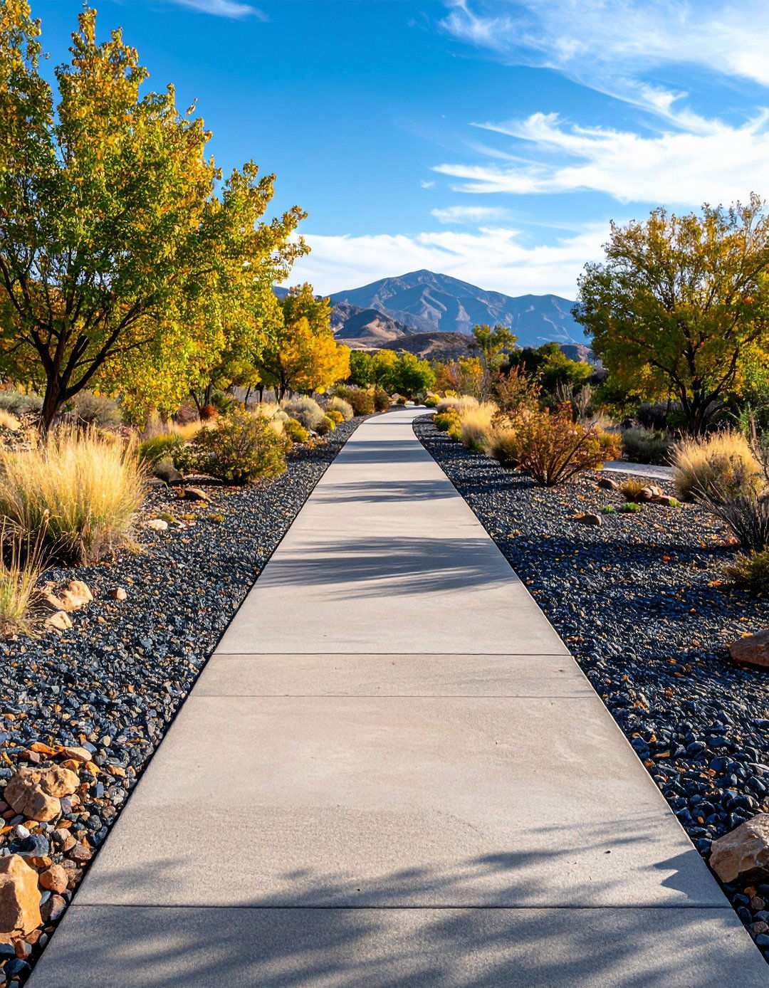 Asphalt Walkways with Exposed Aggregate Accents - 20 Asphalt Walkway Ideas