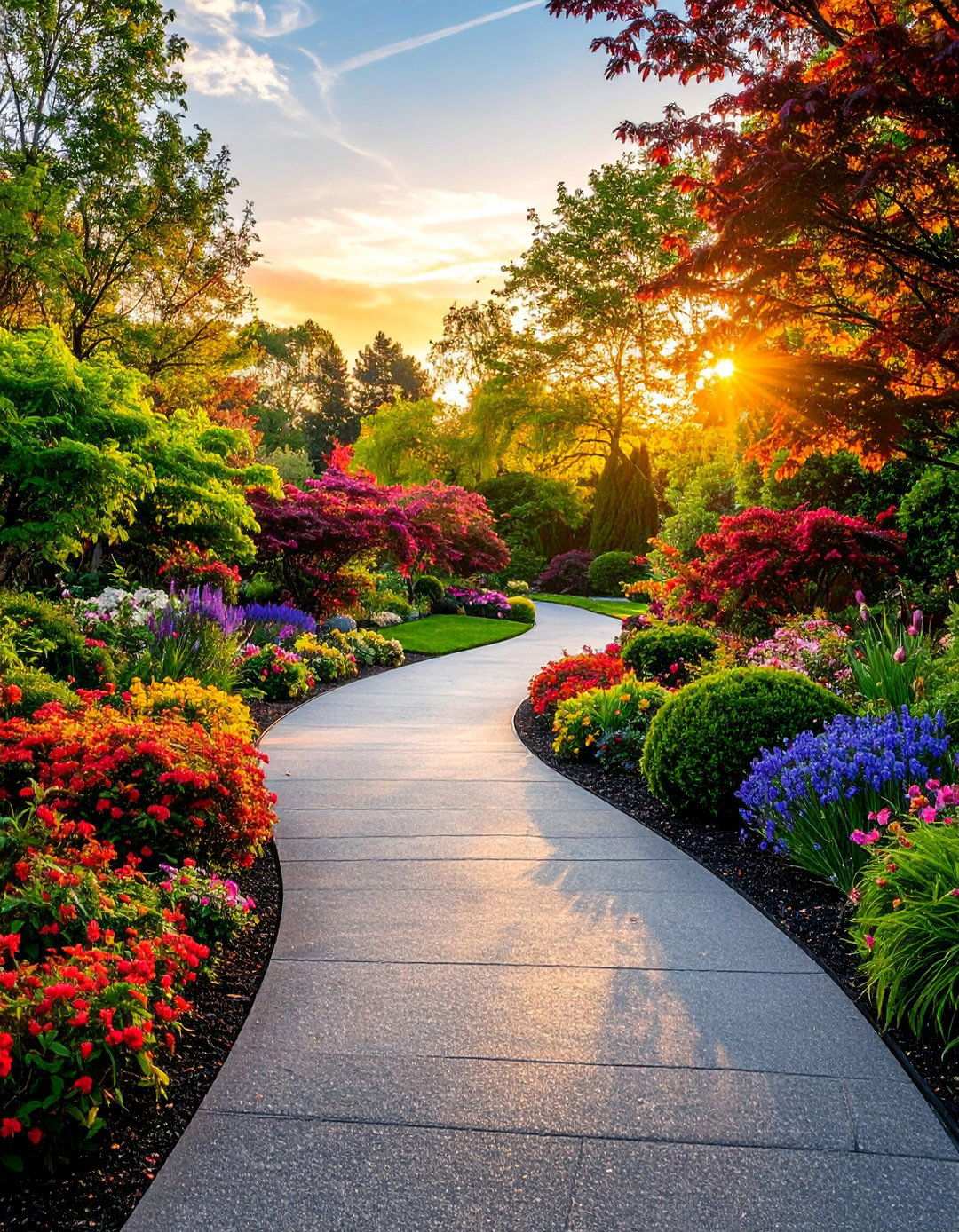 Asphalt Walkways with Transitional Design Elements - 20 Asphalt Walkway Ideas