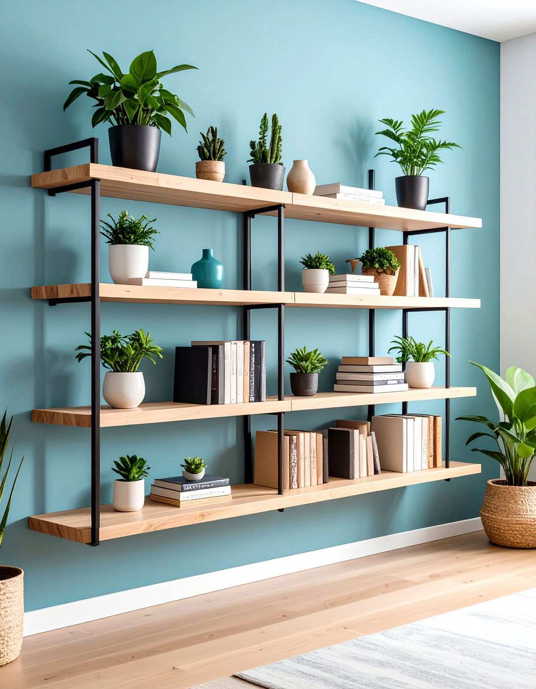 Asymmetrical Balance Floating Shelves - 20 Asymmetrical Balance Interior Design  Ideas