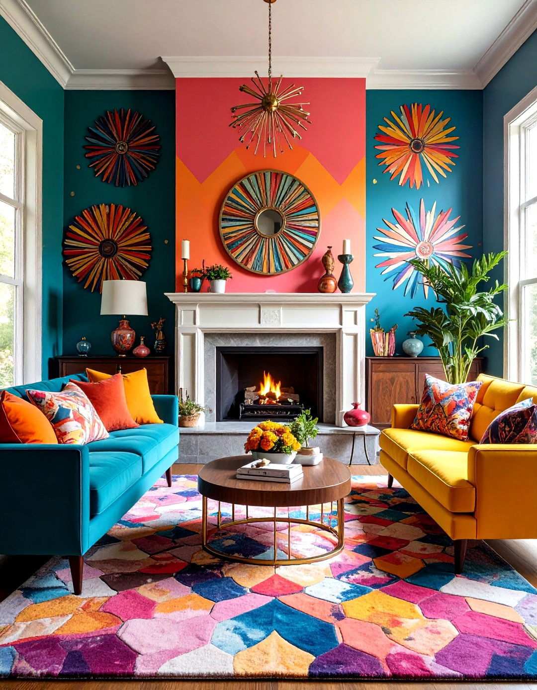 Atomic Pattern Wallpaper Pop - 20 1950s Living Room Ideas