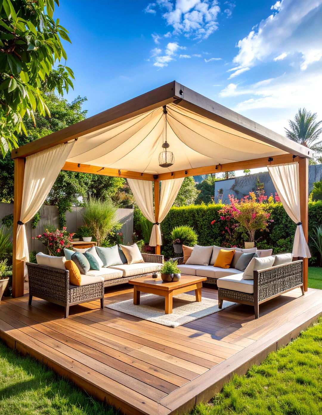 Attached Covered Patio with Fabric Canopy Systems - 20 Attached Covered Patio Ideas
