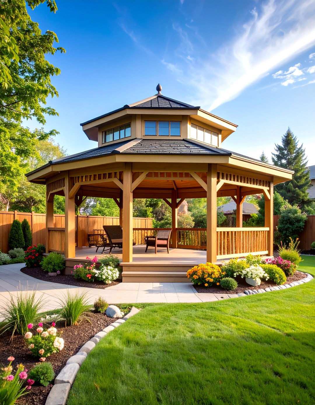 Attached Gazebo Covered Patio with Enclosed Design - 20 Attached Covered Patio Ideas