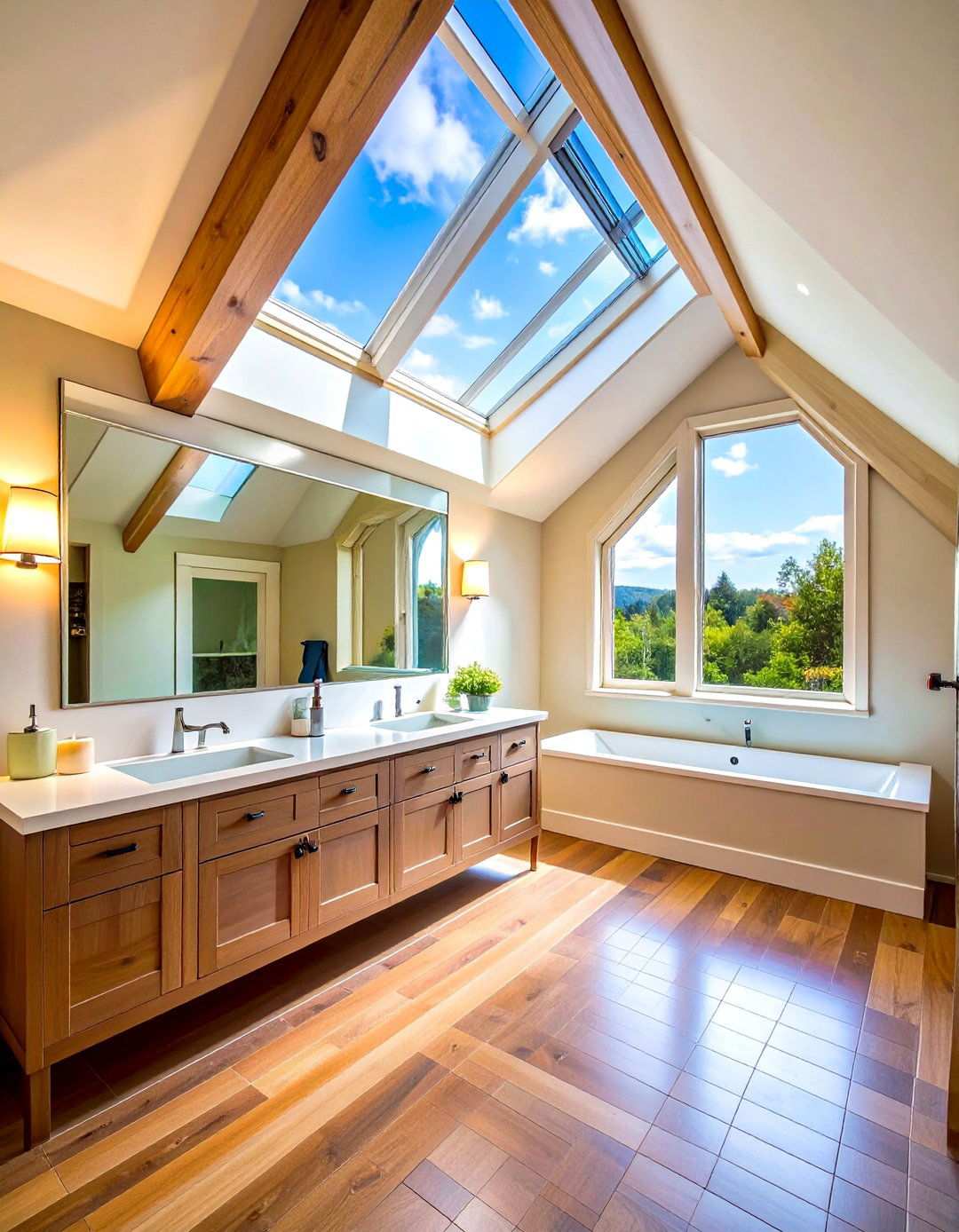 Attic Bathroom Mirror Wall Expansion Technique - 20 Attic Bathroom Ideas