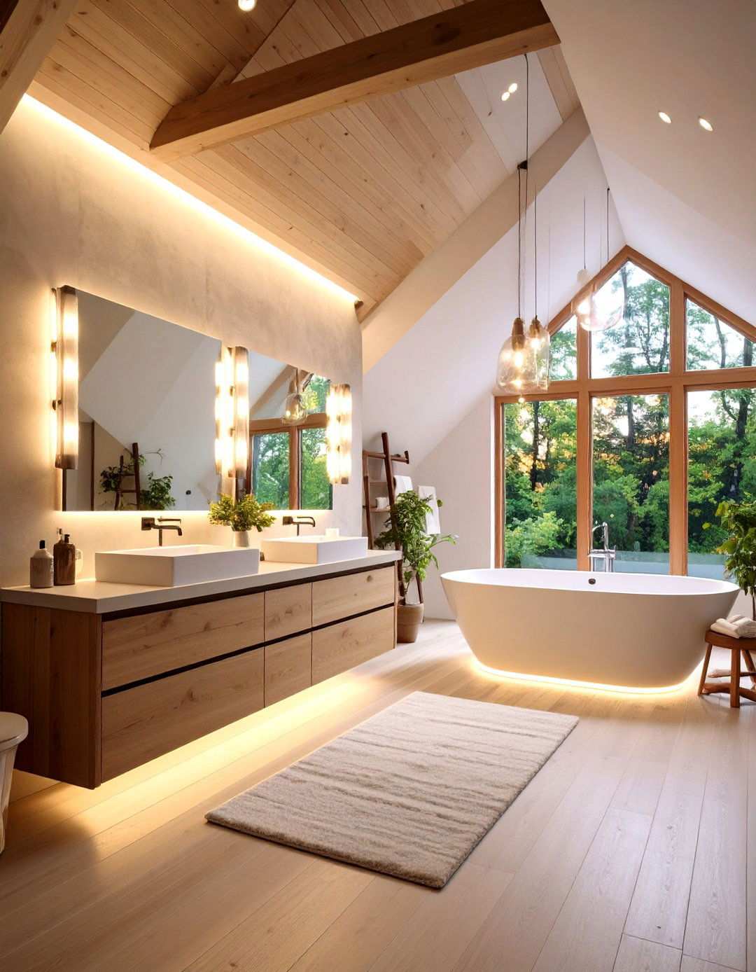 Attic Bathroom Smart Lighting Integration System - 20 Attic Bathroom Ideas