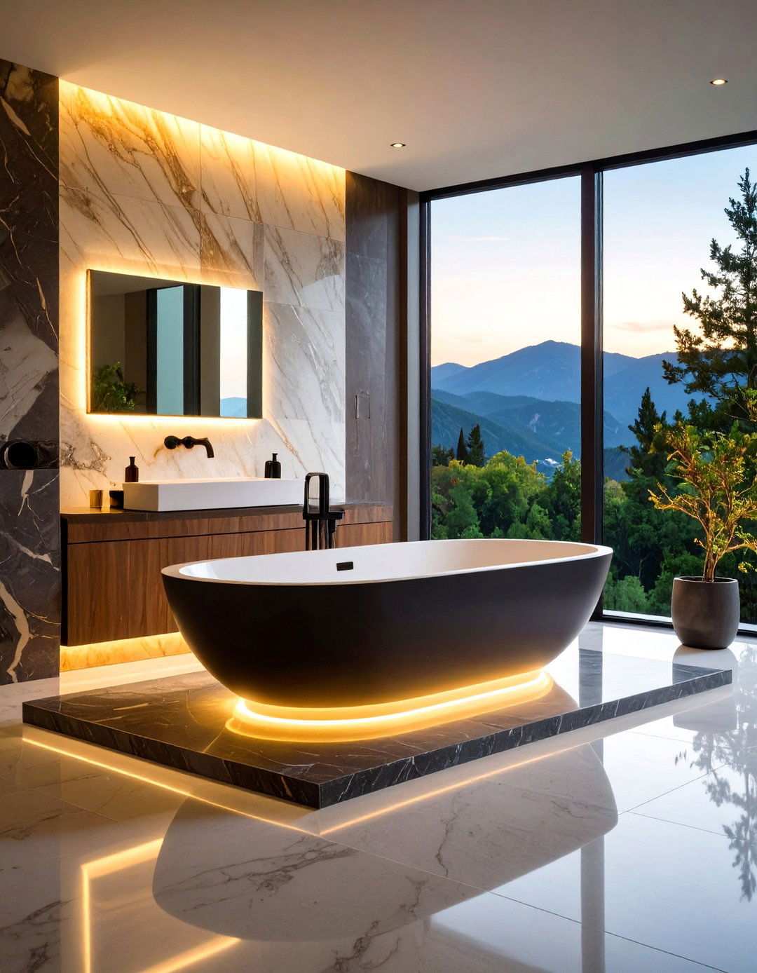 Backlit Onyx Bathtub Surround Spa Glow - 20 Bathtub Surround Ideas