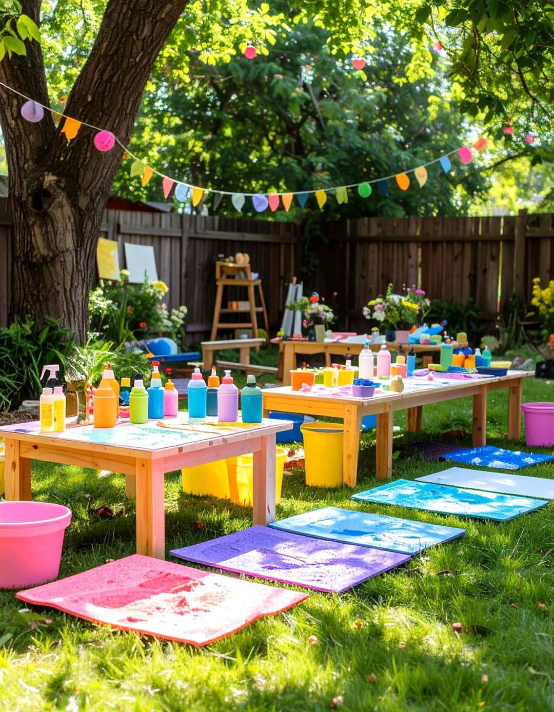 Backyard Birthday Sensory Play Station - 20 Backyard Birthday Party Ideas