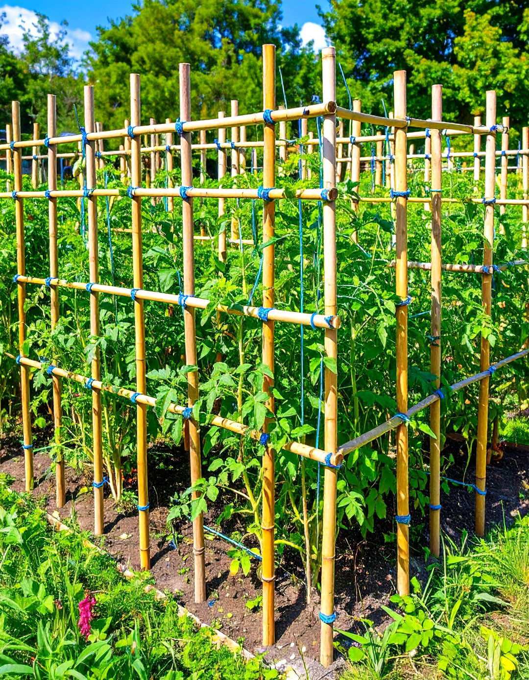 Bamboo Pole Trellis - 20 Tomato Trellis Ideas