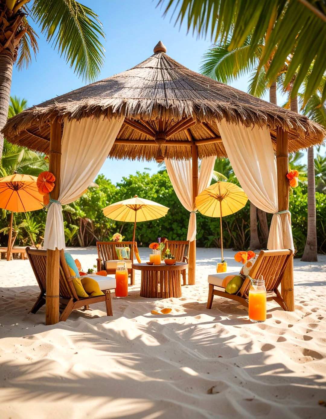 Bamboo Shade Stations for Midday Comfort - 20 Beach Wedding Ideas