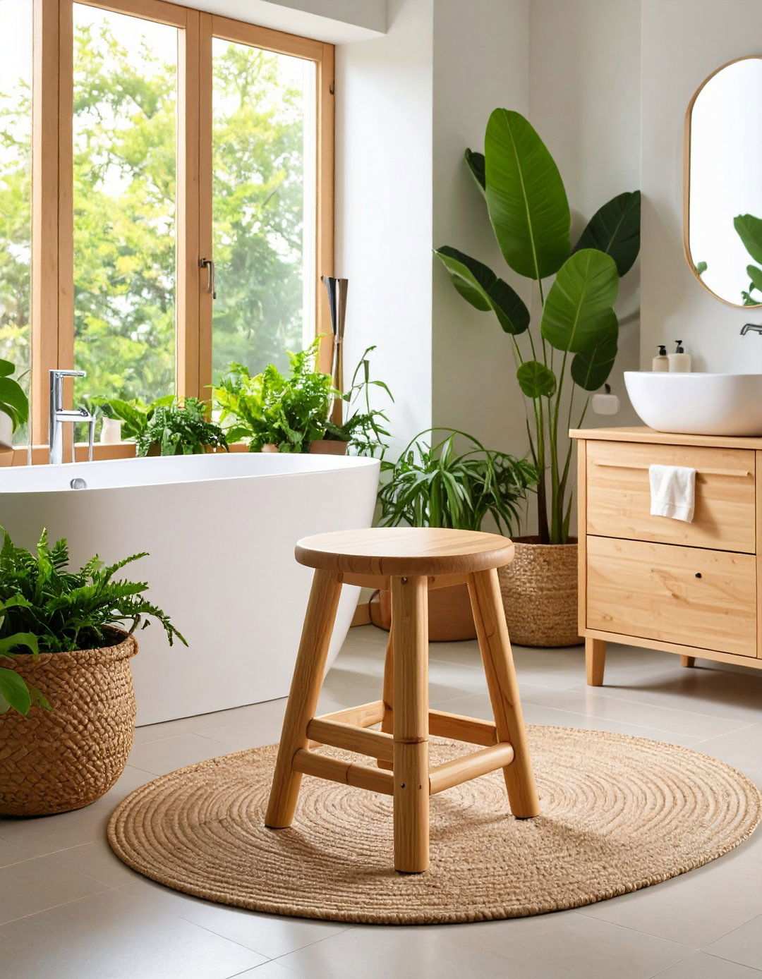 Bamboo Stool Brings Eco Spa Warmth - 20 Bathroom Furniture Ideas