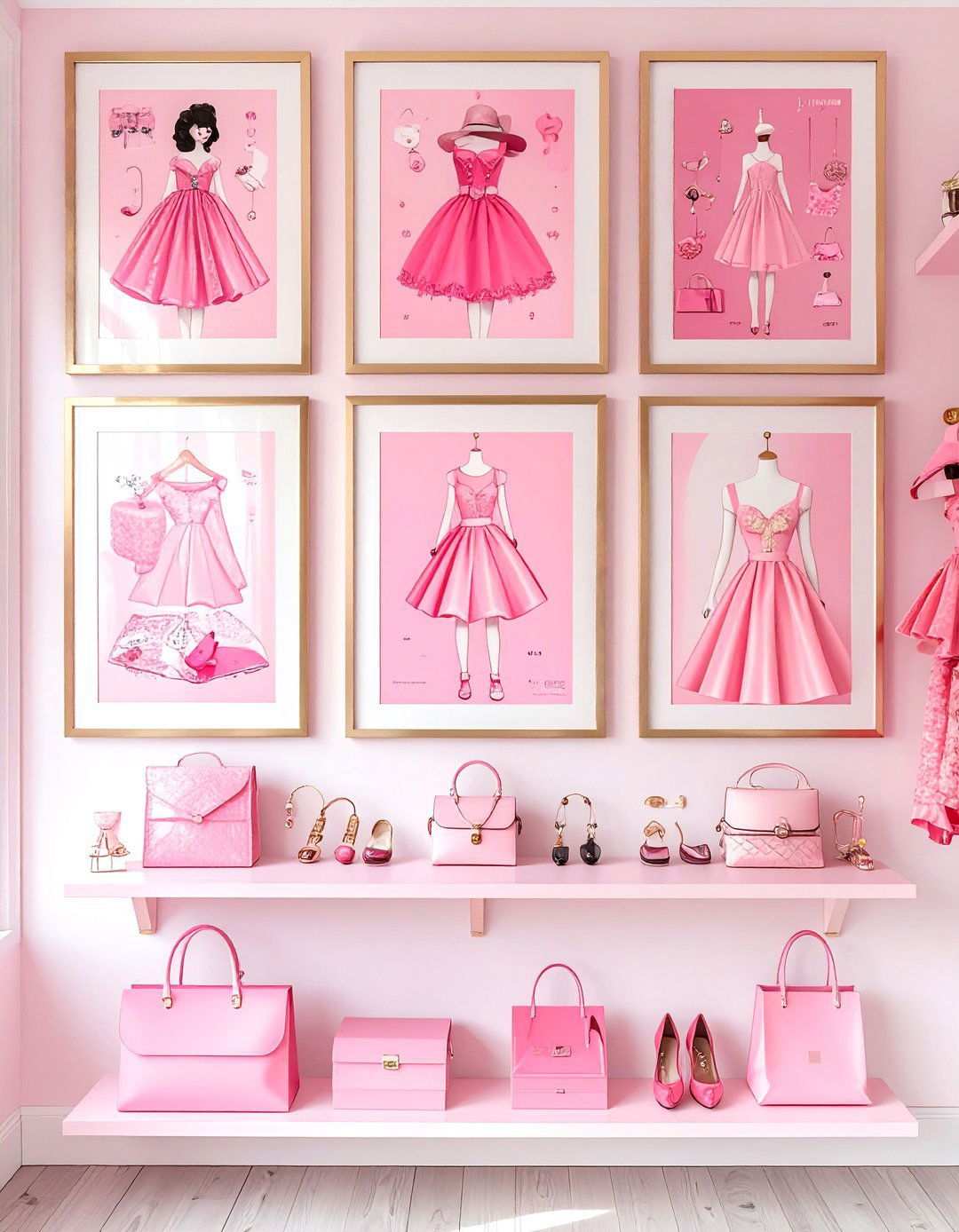 Barbie Room Art Gallery Wall - 20 Barbie Room Ideas