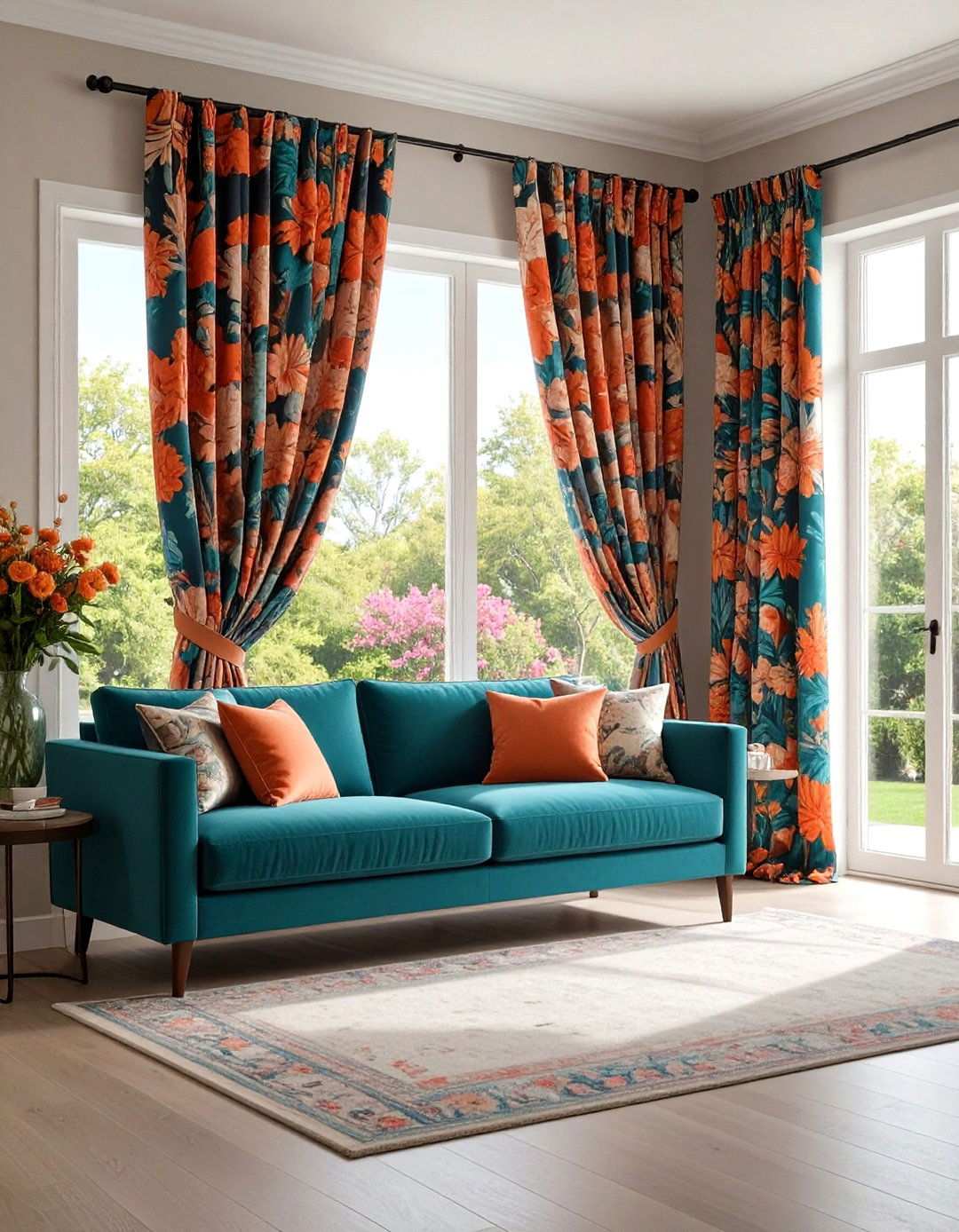 Barkcloth Curtain Drama - 20 1950s Living Room Ideas