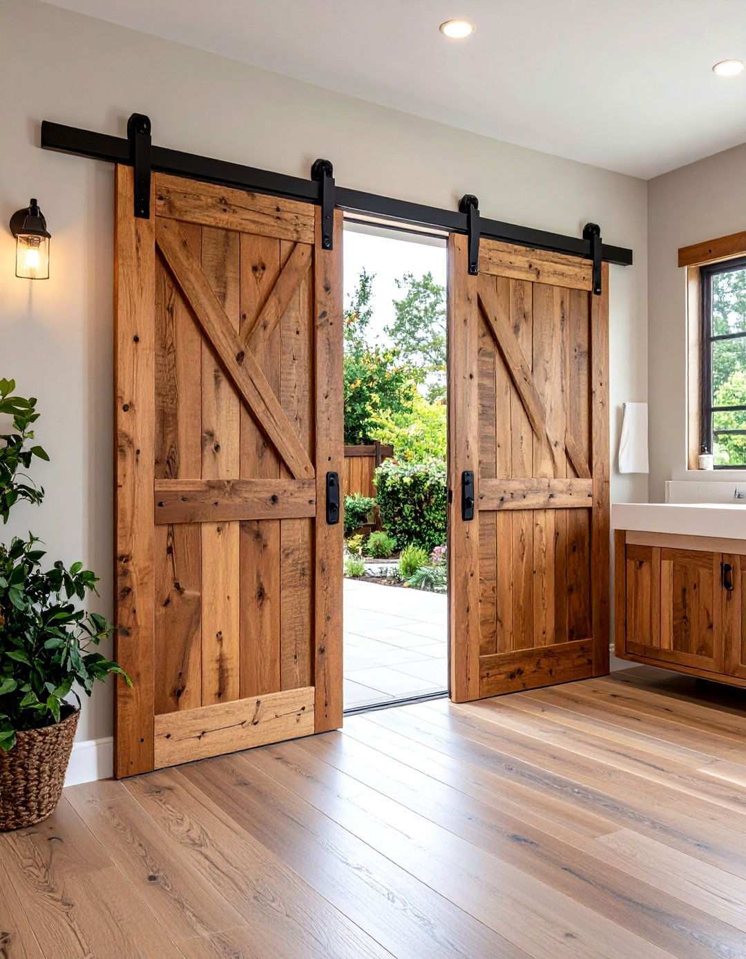 Barn Door Entries for Basement Bathroom Style - 20 Basement Bathroom Ideas