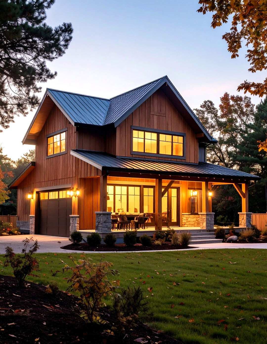 Barn Lights and Dark Sky Barndominium Glow - 20 Barndominium Exterior Ideas