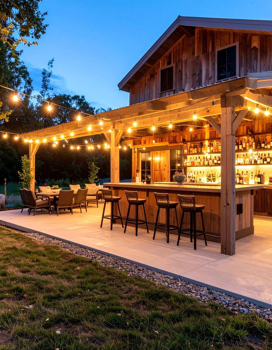 Barn Wedding Cocktail Hour Outdoor Spaces - 20 Barn Wedding Ideas