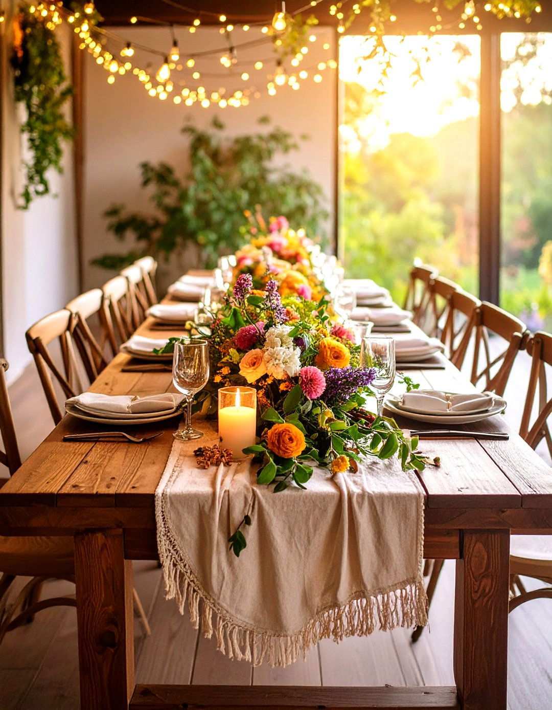 Barn Wedding Reception Table Runners and Linens - 20 Barn Wedding Ideas