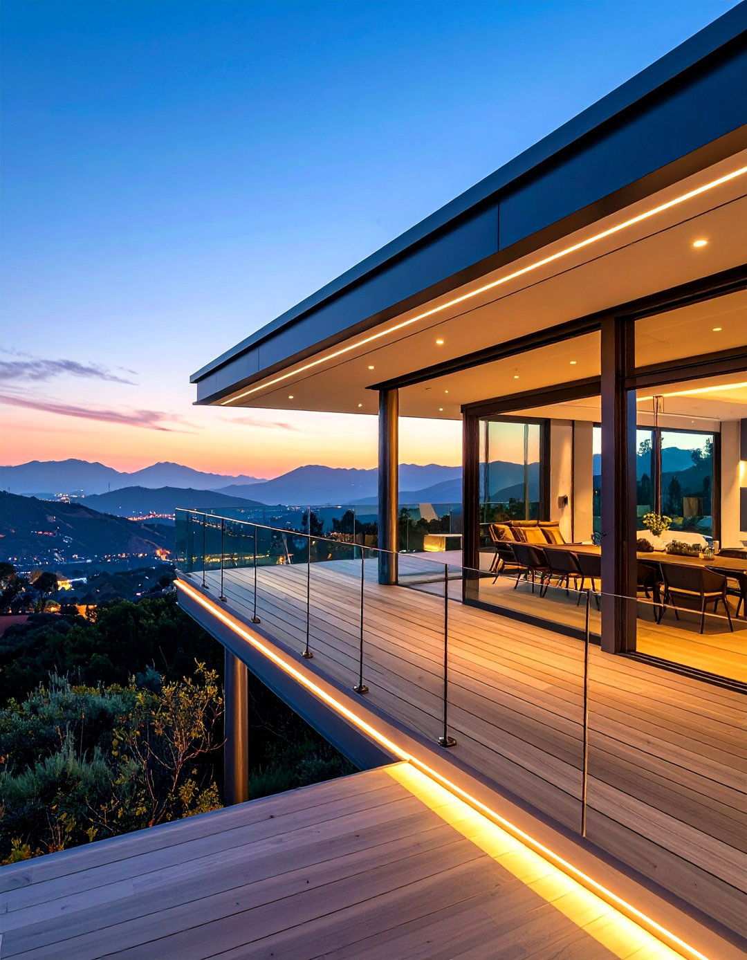 Barndominium Front Porch with Glass Railing Systems - 20 Barndominium Front Porch Ideas