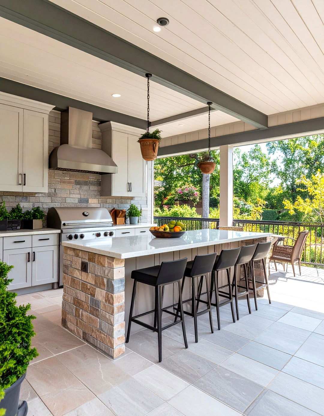 Barndominium Front Porch with Outdoor Kitchen Integration - 20 Barndominium Front Porch Ideas
